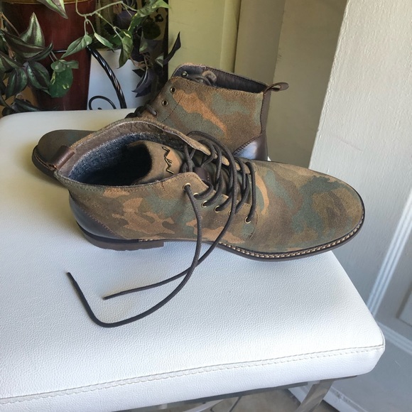 Mark Nason ithica camo leather lace-up boots 11 - Picture 12 of 15